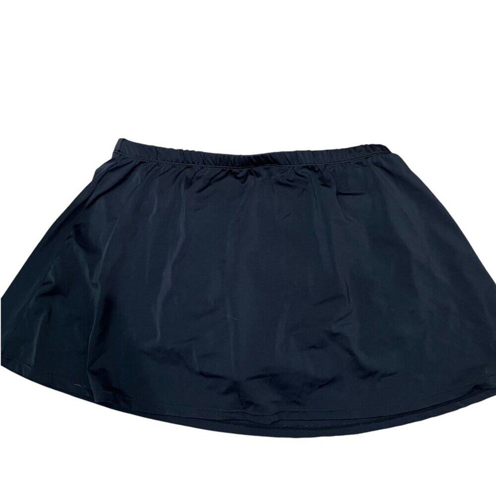 Swimsuits for All Black A-Line Swim Skirt Built-In Tummy Control Brief Size 14